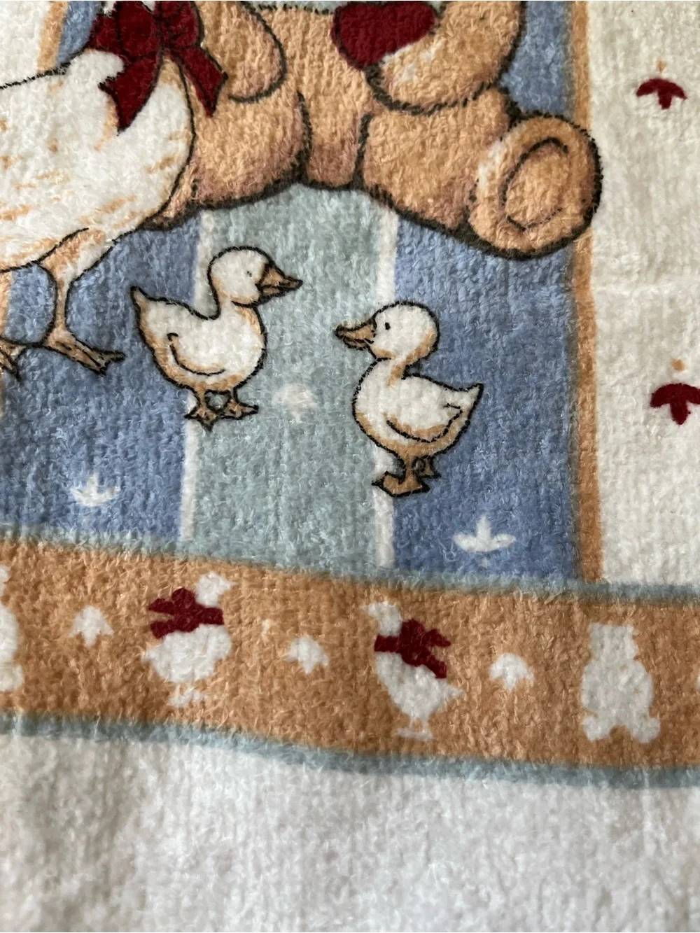 80s 90s Country Cottagecore Style Hand Towels Set of 2 Geese Bear NOS Vintage